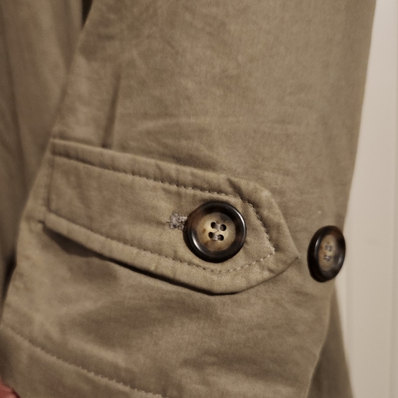 Giorgio Armani Tan/Green Long Trench Coat Fully Lined - Picture 5 of 8